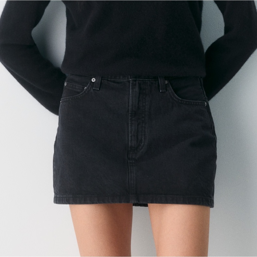 Aritzia denim mini skirt